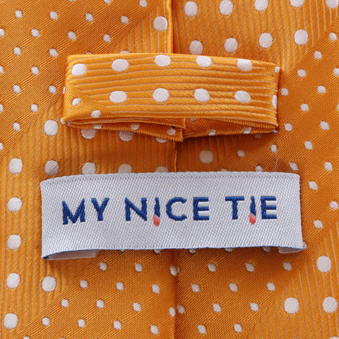Crush - Orange Necktie With Dotted Stripes