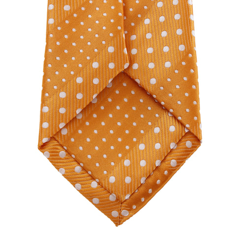Crush - Orange Necktie With Dotted Stripes
