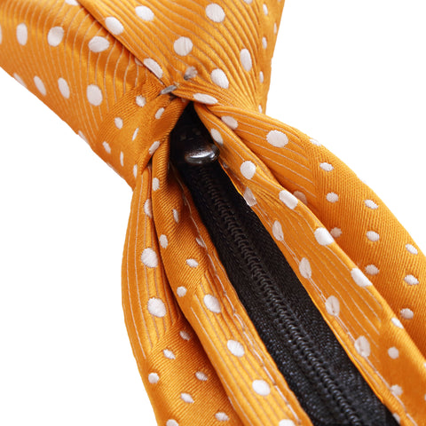 Crush - Orange Children’s Zipper Tie with Dotted Stripe