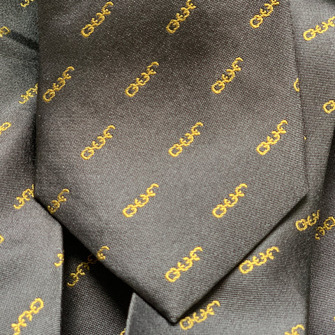 Beacon - Grey Silk Necktie with Yellow O.U.R. Icons