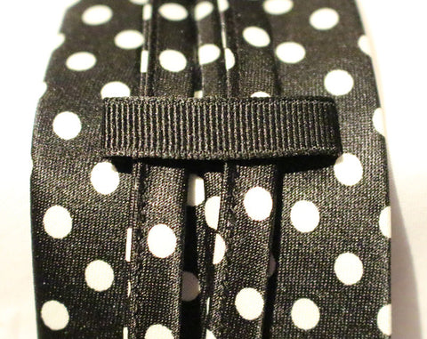 Black Dotted Kids Zipper Tie with Large White Dots