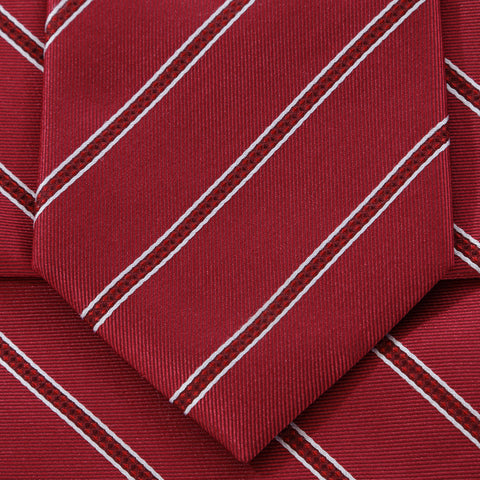 Power Play - Red Necktie with Red and White Stripes