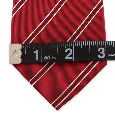 Power Play - Red Zipper Tie with Red and White Stripes
