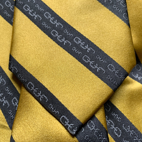 Rescue - Yellow Silk Necktie with Grey O.U.R. Stripes