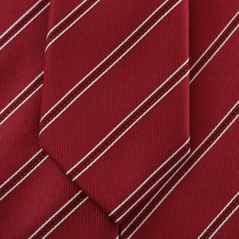 Power Play - Red Kids Necktie with Red and White Striped