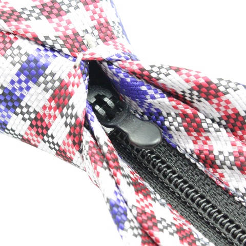 Patriot - Red, White, and Blue Gingham Patterned Long Zipper Tie