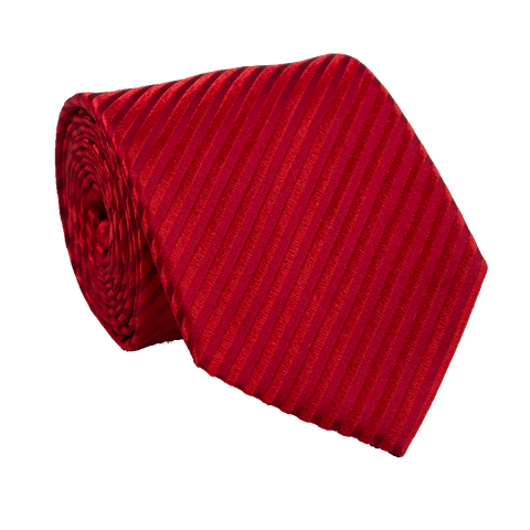 Cherry Cane - Red Silk Necktie With Cane Stripe