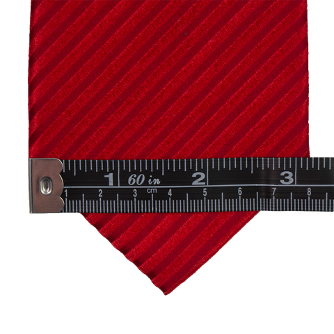Cherry Cane - Red Silk Necktie With Cane Stripe