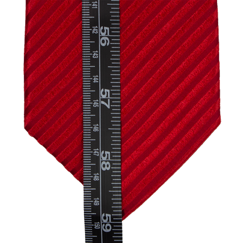 Cherry Cane - Red Silk Necktie With Cane Stripe