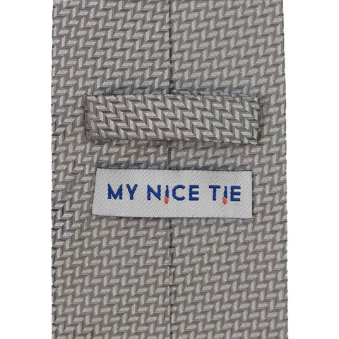 Crystalline - Silver Silk Necktie with Micro Weave Pattern