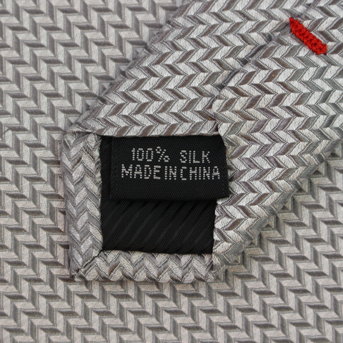 Crystalline - Silver Silk Necktie with Micro Weave Pattern