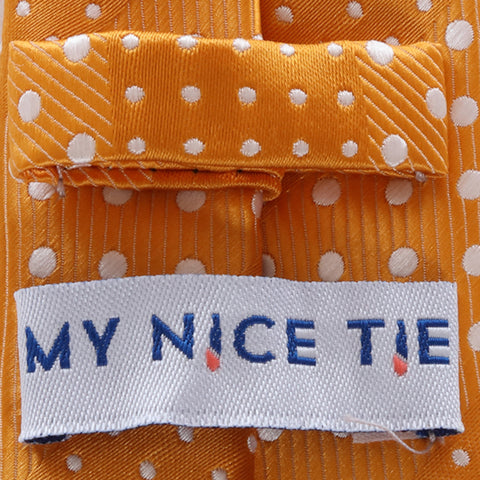 Crush - Orange Children’s Necktie with Dotted Stripe