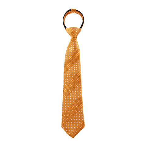 Crush - Orange Children’s Zipper Tie with Dotted Stripe