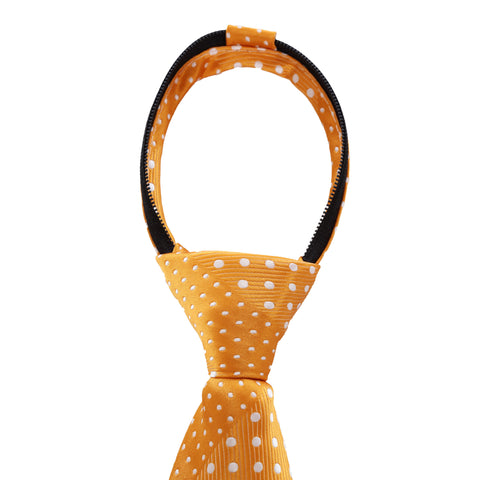 Crush - Orange Children’s Zipper Tie with Dotted Stripe