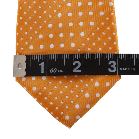 Crush - Orange Necktie With Dotted Stripes