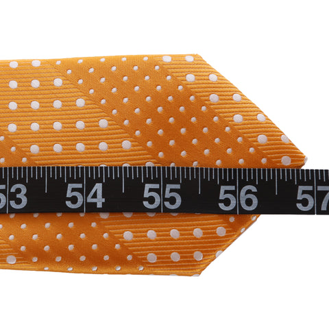 Crush - Orange Necktie With Dotted Stripes