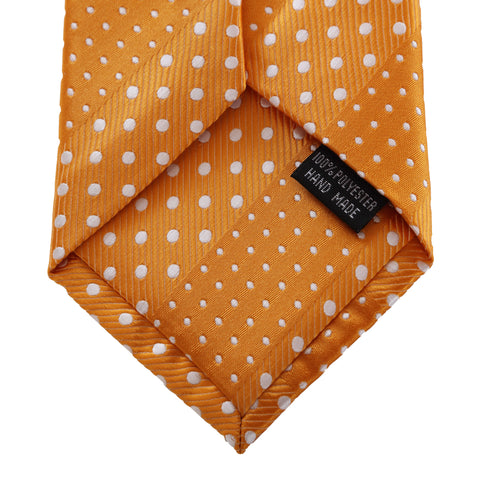Crush - Orange Long Zipper Tie with Dotted Stripe