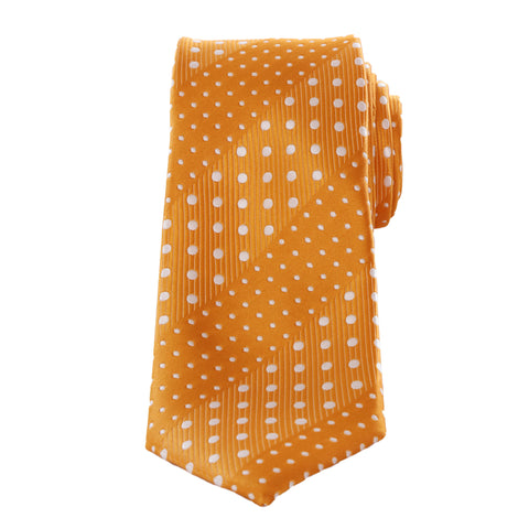 Crush - Orange Children’s Necktie with Dotted Stripe