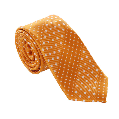 Crush - Orange Children’s Necktie with Dotted Stripe