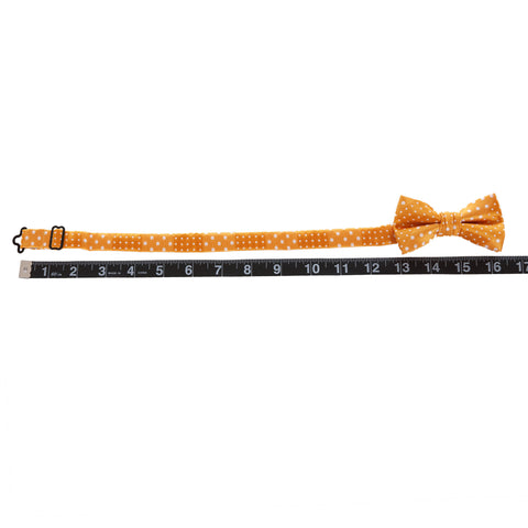 Crush - Orange Kids Pre-Tied Bowtie with Dotted Stripe<b></b>