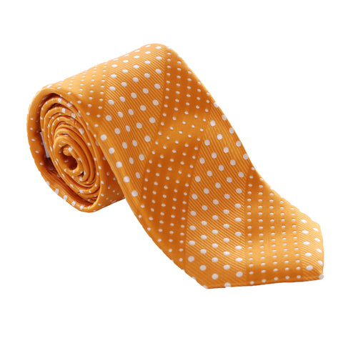 Crush - Orange Necktie With Dotted Stripes