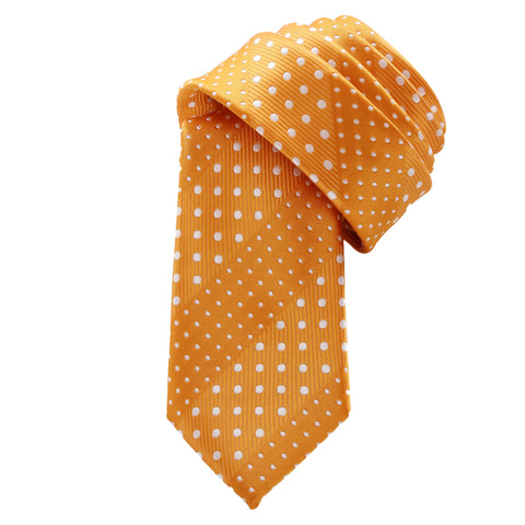 Crush - Orange Children’s Necktie with Dotted Stripe