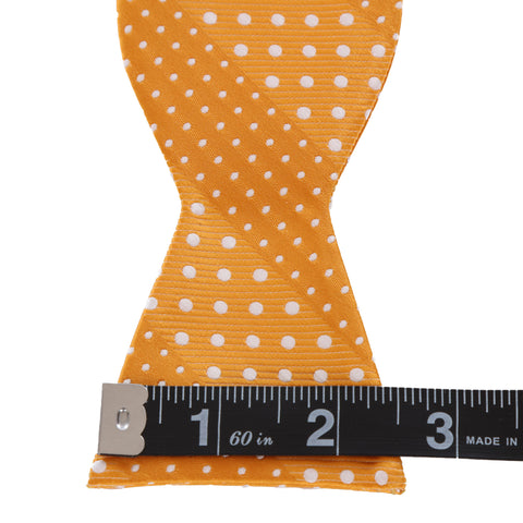 Crush - Orange Self-Tie Bow Tie with Dotted Stripe
