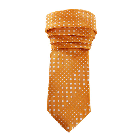 Crush - Orange Necktie With Dotted Stripes