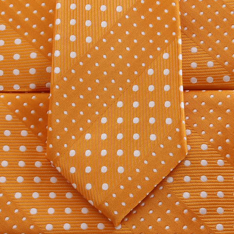 Crush - Orange Children’s Necktie with Dotted Stripe