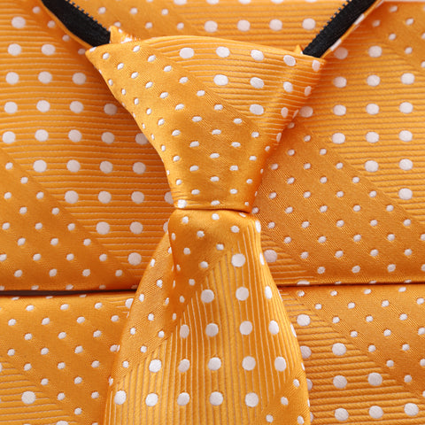 Crush - Orange Children’s Zipper Tie with Dotted Stripe