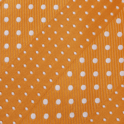 Crush - Orange Long Necktie With Dotted Stripes