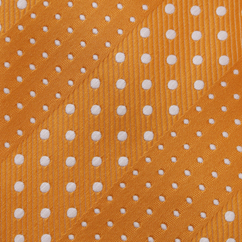 Crush - Orange Long Zipper Tie with Dotted Stripe
