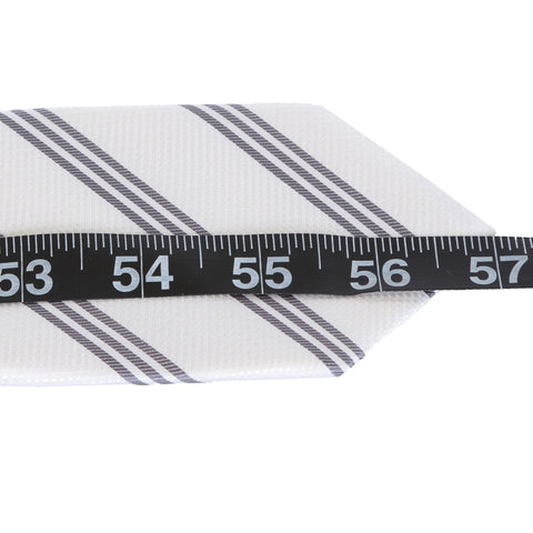 Trinity - White Tie with Three Grey Stripes