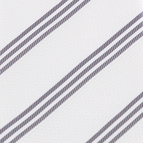 Trinity - White Necktie with Three Grey Stripes