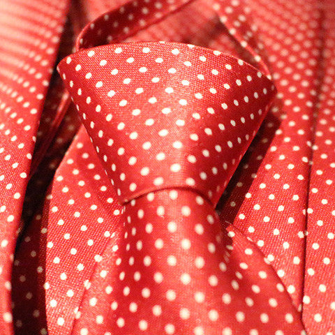 Red Dotted Kids Zipper Tie with Small White Dots