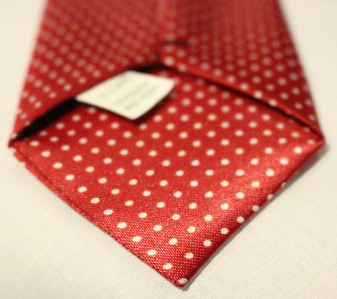 Red Dotted Kids Zipper Tie with Small White Dots