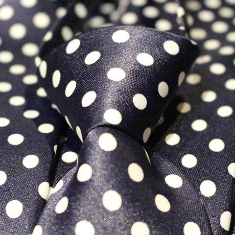Blue Dotted Kids Zipper Tie with Large White Dots