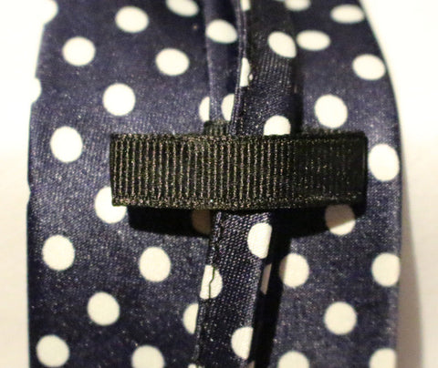 Blue Dotted Kids Zipper Tie with Large White Dots