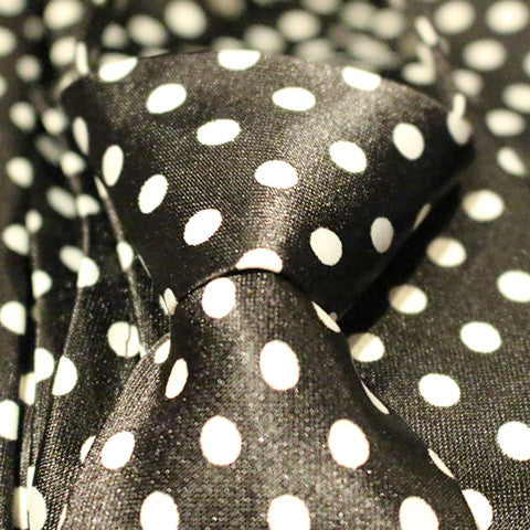 Black Dotted Kids Zipper Tie with Large White Dots