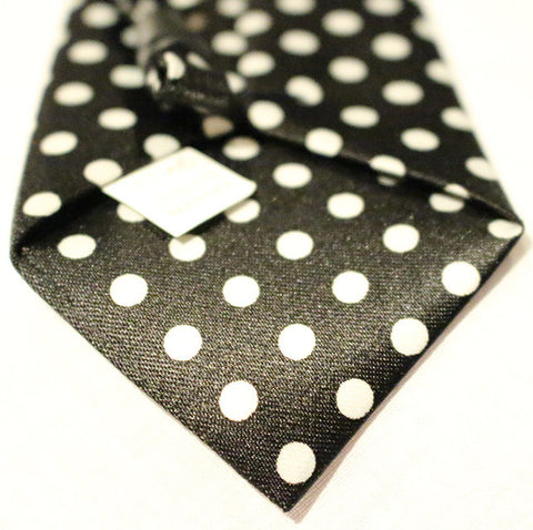 Black Dotted Kids Zipper Tie with Large White Dots