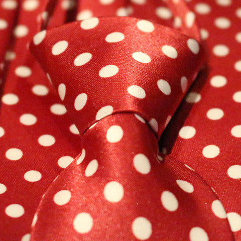 Red Dotted Kids Zipper Tie with Large White Dots