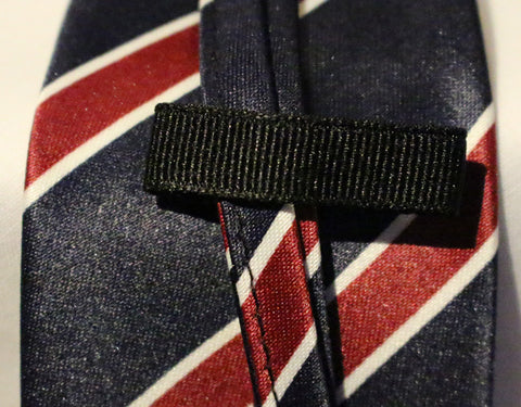 Blue Striped Kids Zipper Tie with Red Stripes