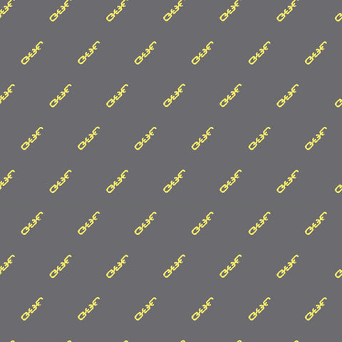 Beacon - Grey Silk Necktie with Yellow O.U.R. Icons
