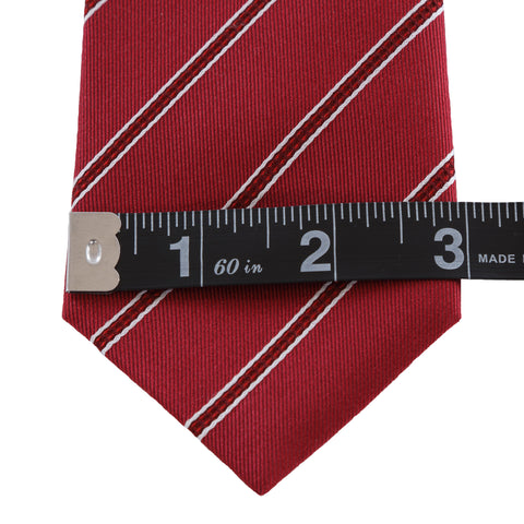 Power Play - Red Necktie with Red and White Stripes