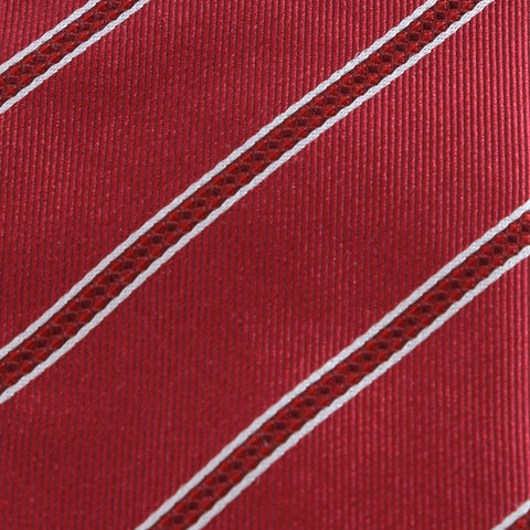 Power Play - Red Zipper Tie with Red and White Stripes