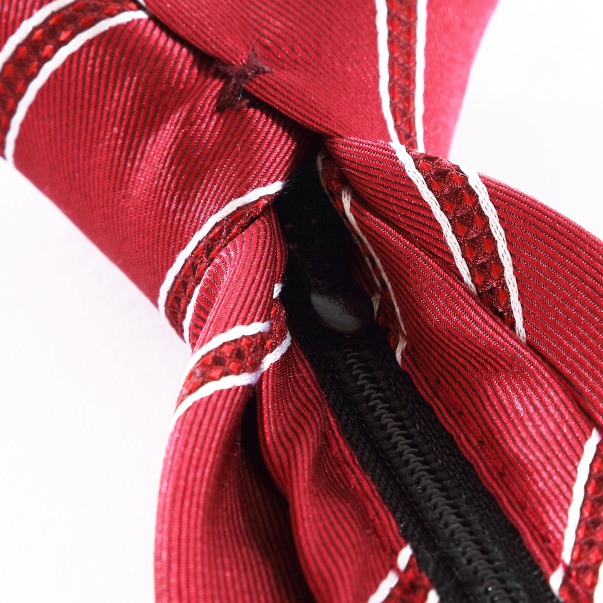 Red Solid Color Zipper Tie