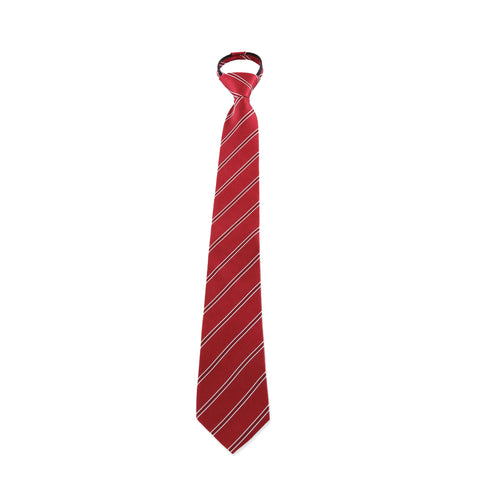 Power Play - Red Zipper Tie with Red and White Stripes