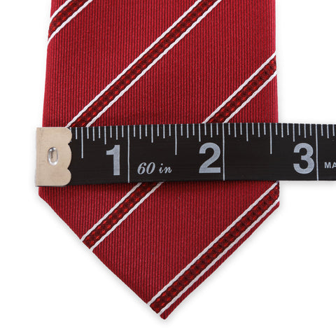 Power Play - Red Kids Necktie with Red and White Striped