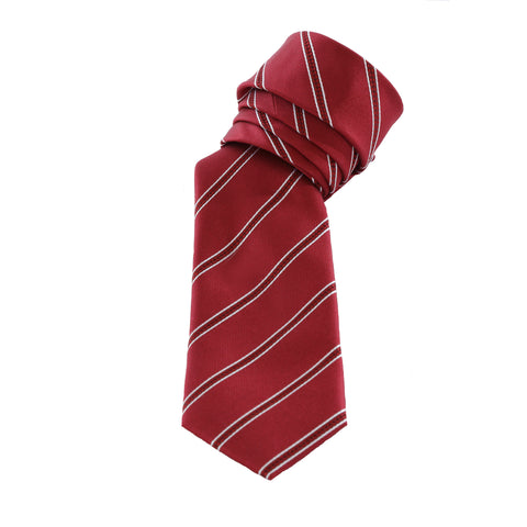 Power Play - Red Kids Necktie with Red and White Striped