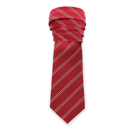 Power Play - Red Kids Necktie with Red and White Striped